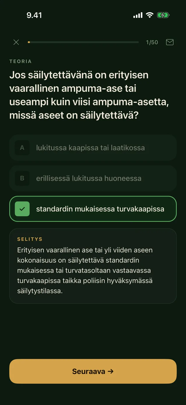 Teoriakysymys ja selitys sovelluksessa